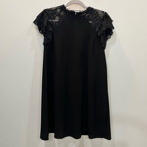 She + Sky Lace Flutter Sleeve A-Line Dress Black Women’s Size L Whimsigoth Fairy
